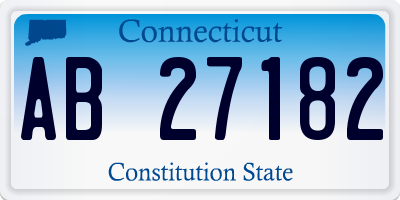 CT license plate AB27182