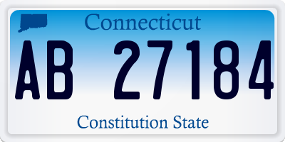 CT license plate AB27184