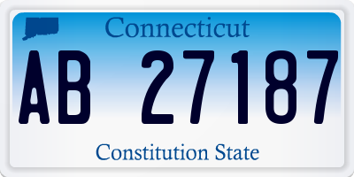 CT license plate AB27187