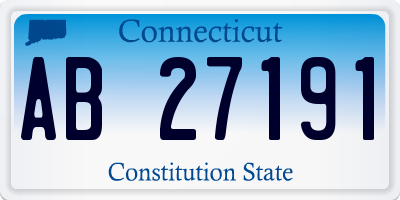 CT license plate AB27191