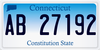 CT license plate AB27192
