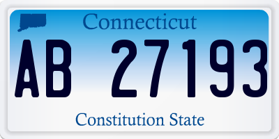 CT license plate AB27193