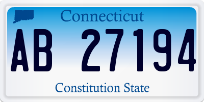 CT license plate AB27194