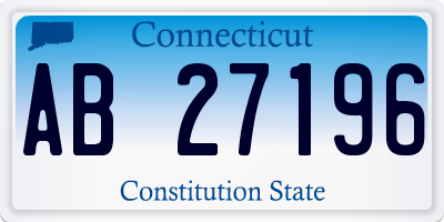 CT license plate AB27196