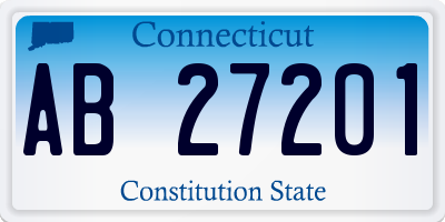 CT license plate AB27201