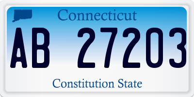 CT license plate AB27203