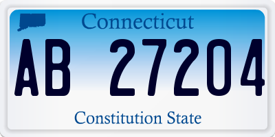 CT license plate AB27204