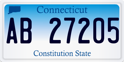 CT license plate AB27205