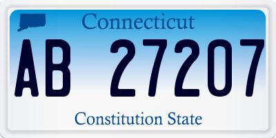 CT license plate AB27207