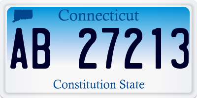 CT license plate AB27213