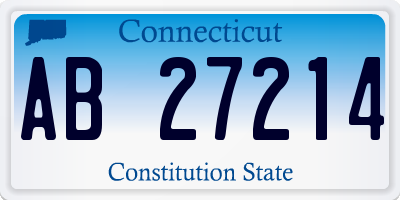 CT license plate AB27214