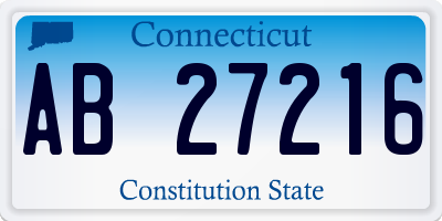 CT license plate AB27216