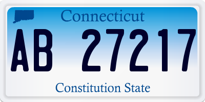 CT license plate AB27217