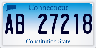 CT license plate AB27218