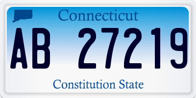 CT license plate AB27219