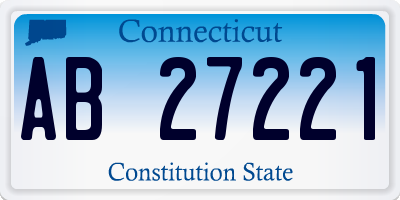 CT license plate AB27221