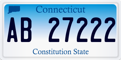 CT license plate AB27222