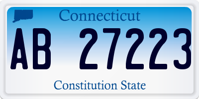 CT license plate AB27223