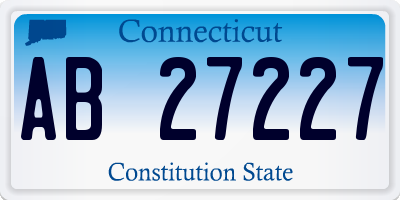 CT license plate AB27227