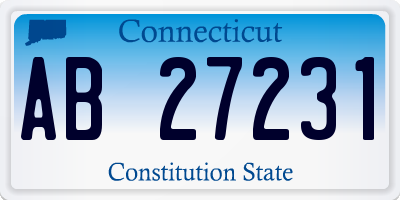 CT license plate AB27231