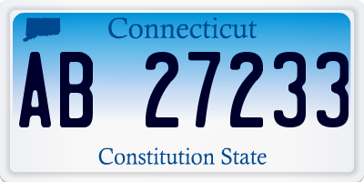 CT license plate AB27233