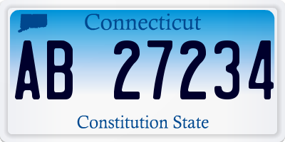 CT license plate AB27234