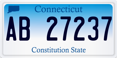 CT license plate AB27237