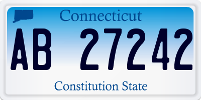 CT license plate AB27242