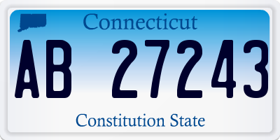 CT license plate AB27243