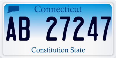 CT license plate AB27247