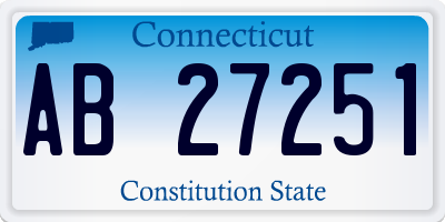 CT license plate AB27251