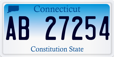 CT license plate AB27254