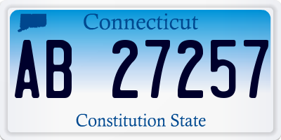 CT license plate AB27257