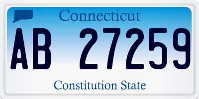 CT license plate AB27259