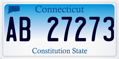 CT license plate AB27273