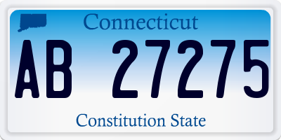 CT license plate AB27275