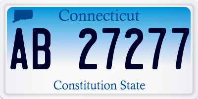 CT license plate AB27277