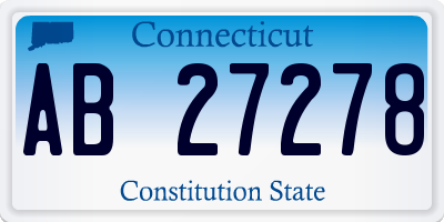 CT license plate AB27278