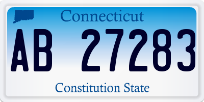 CT license plate AB27283