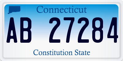 CT license plate AB27284