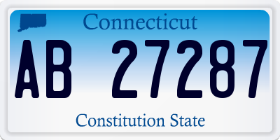 CT license plate AB27287