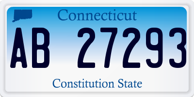 CT license plate AB27293