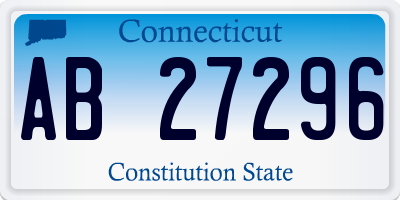 CT license plate AB27296