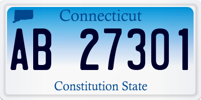 CT license plate AB27301