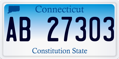 CT license plate AB27303