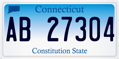 CT license plate AB27304