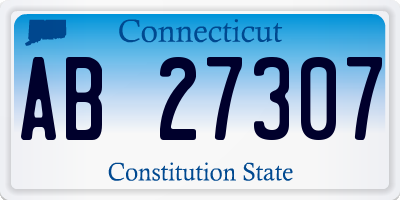 CT license plate AB27307