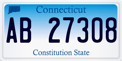 CT license plate AB27308