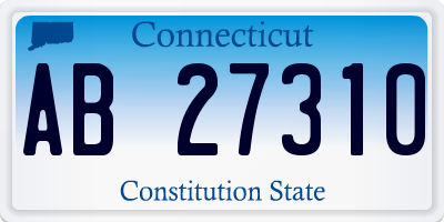 CT license plate AB27310