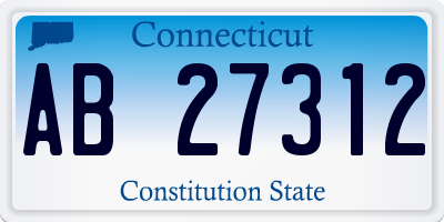 CT license plate AB27312